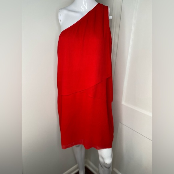 Michael Kors Elegant Scarlet Red One-Shoulder Dress - Picture 1 of 11